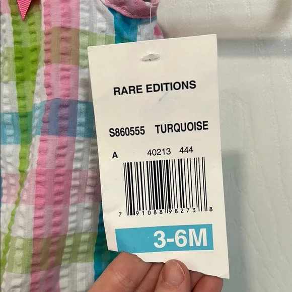 Rare Editions Multicolor Baby Romper 3-6mo NWT